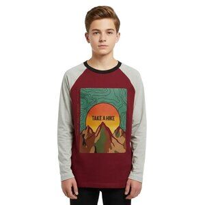 Old Navy Take A Hike Graphic Raglan Sleeve Shirt Husky Big Boys XL (14-16) NWT